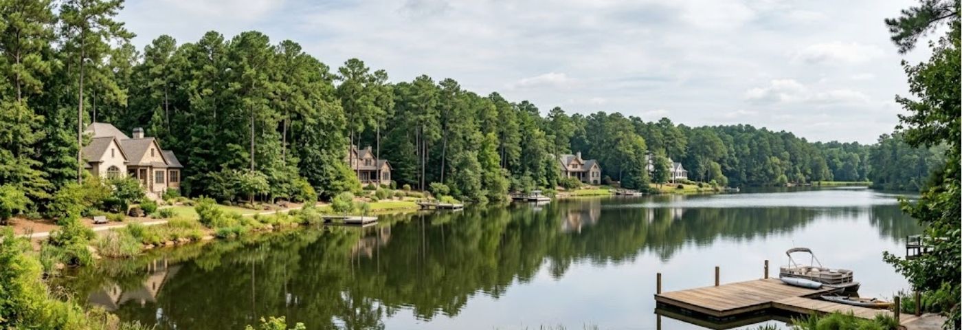 Lake Wildwood Macon GA wooded residential lake community showing waterfront habitat