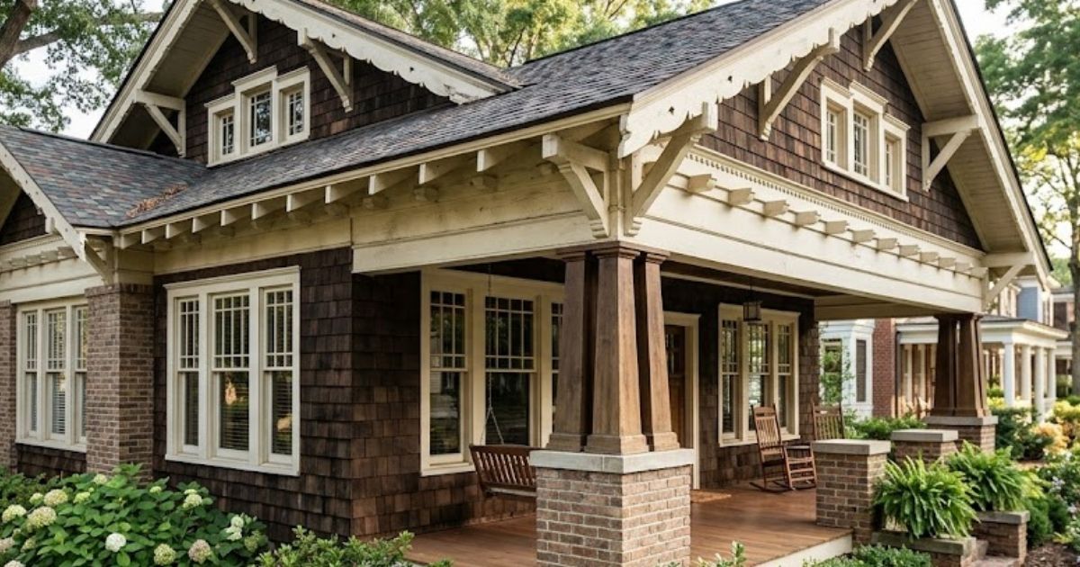 Pre-1930 Macon bungalow showing decorative fascia boards and exposed rafter tails, heritage rodent exclusion challenges