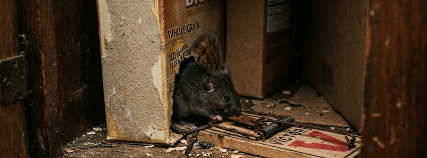 Mouse droppings found under kitchen appliance in Macon GA home requiring mice control service